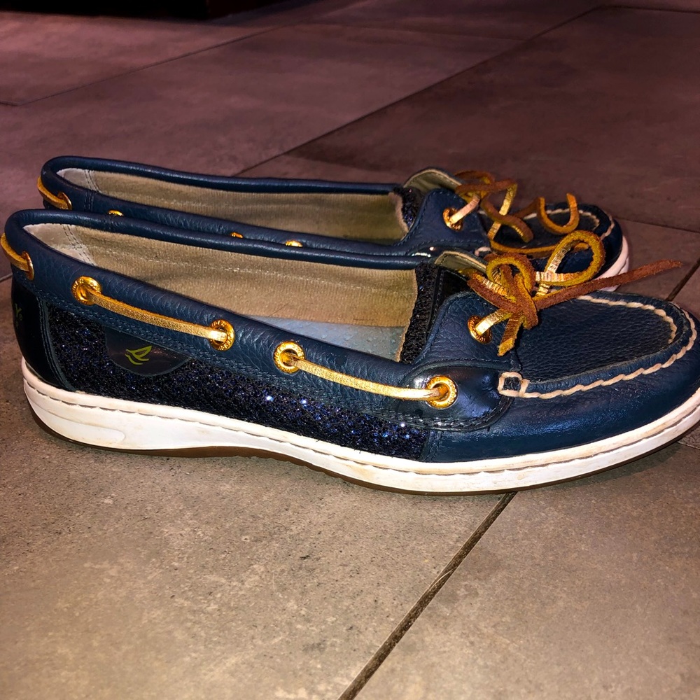 Limited edition blue sparkly sperry’s